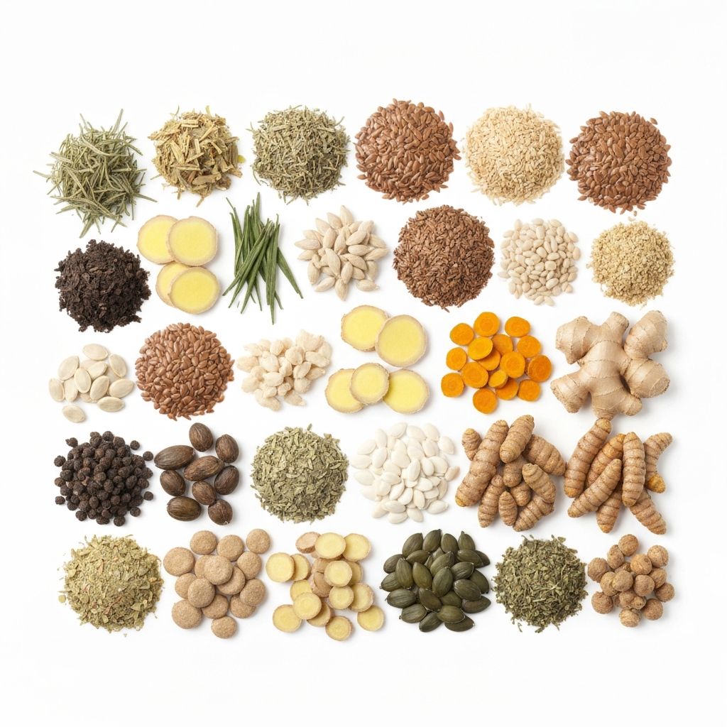 Collection of natural plant-based ingredients